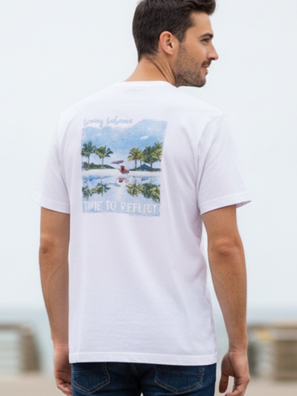 Tommy Bahama White Short-Sleeve Tee with Graphic